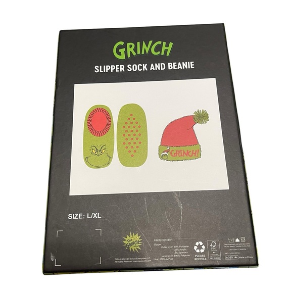 💜🌼NIB Grinch Knit Beanie and Socks Set - Picture 2 of 4